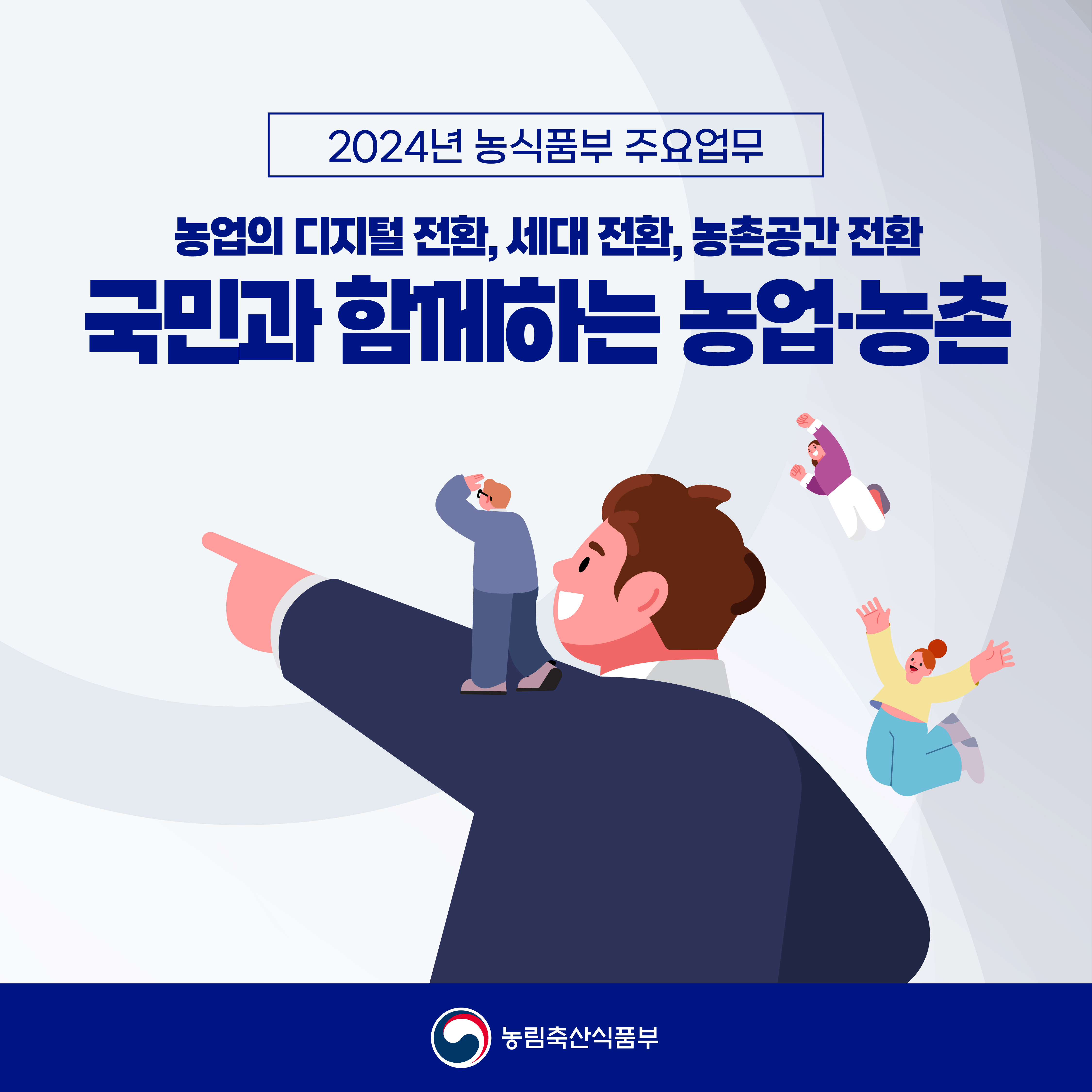 2024년 농식품부 주요 업무 농업의 디지털 전환, 세대 전환, 농촌공간 전환! 국민과 함께하는 농업·농촌